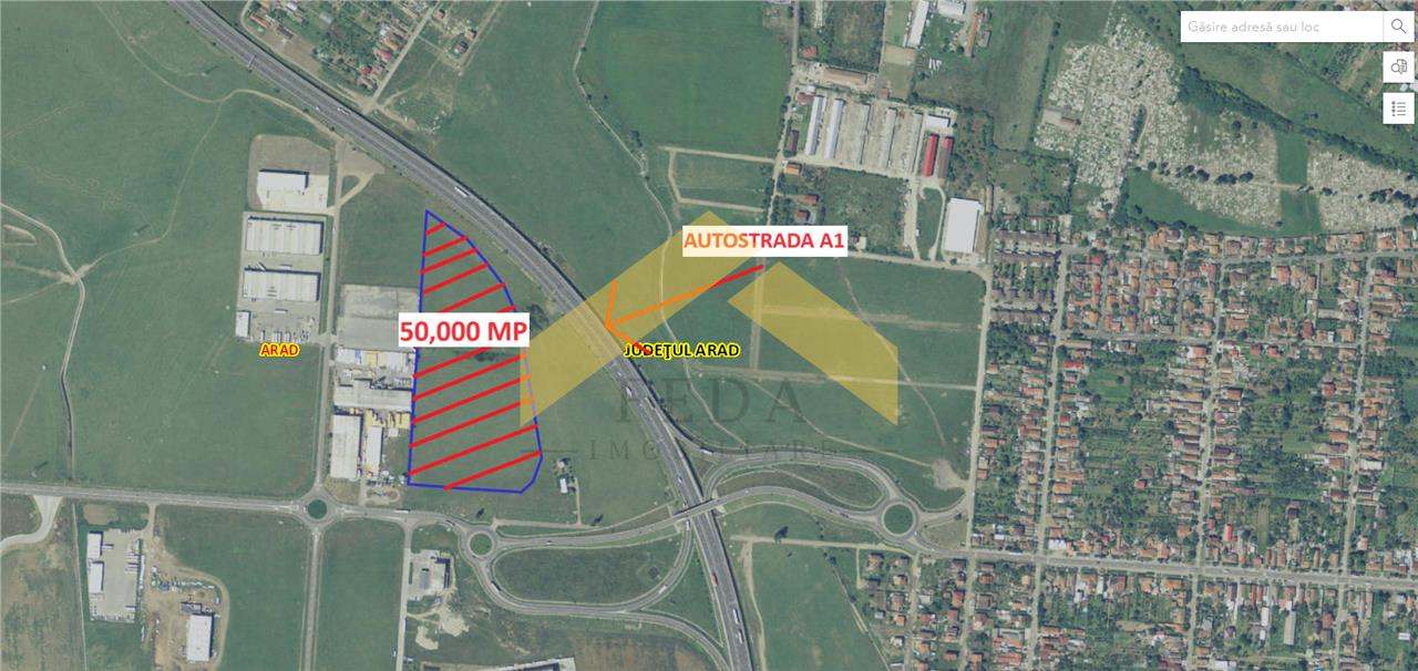 De vanzare teren intravilan 4,9 ha la coborare de pe autostrada spre Zadareni